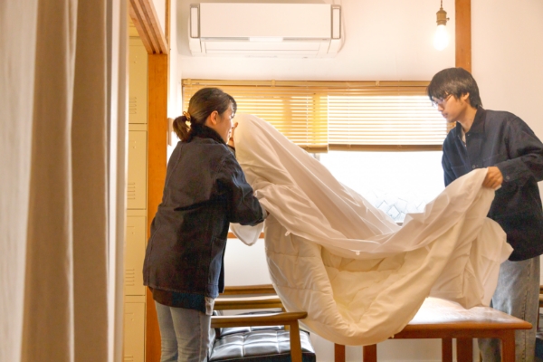 JOTワークラボのシーツ交換業務（施設外就労）の様子その3