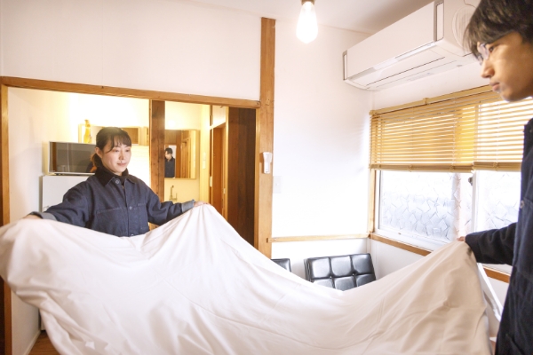 JOTワークラボのシーツ交換業務（施設外就労）の様子その4